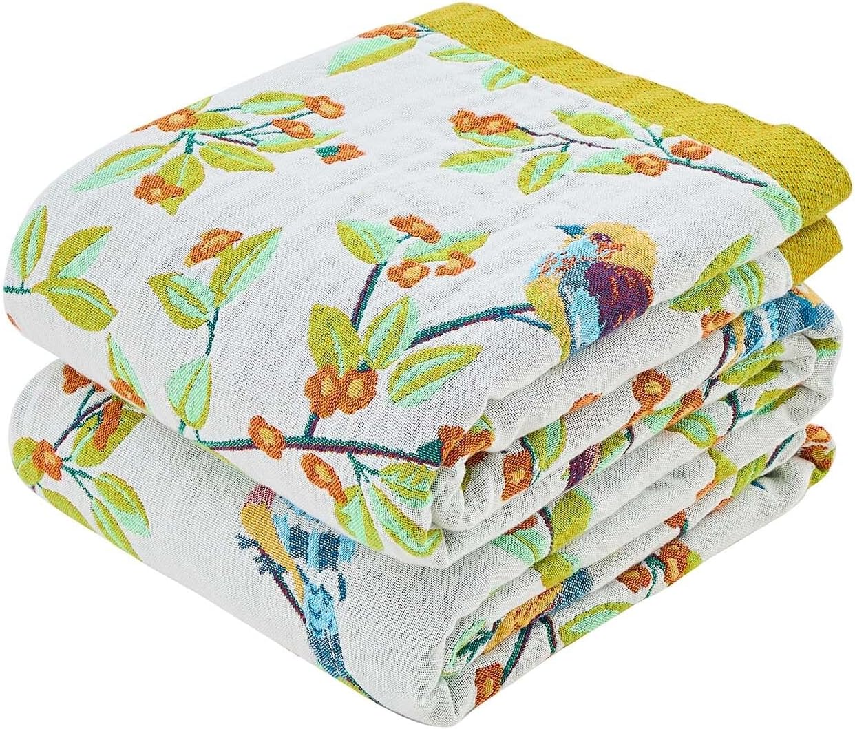 Boho Throw Blanket for Bed, 100% Cotton Soft Rustic Quilt Fall Blanket, 60"x80" Floral Printed Farmhouse Decor Bed Blankets, All Season Rustic Reversible Bohemian Throw Quilt