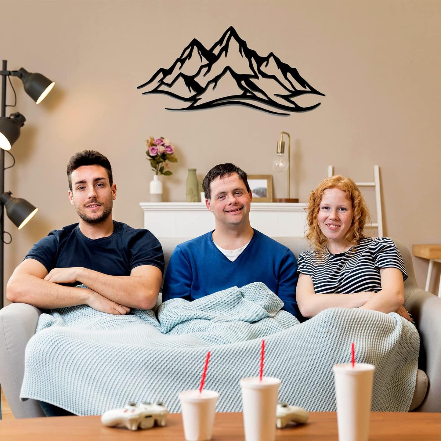 METALPLEX Mountain Range Metal Wall Art - Fade-Resistant and Rust-Free Indoor & Outdoor Aluminum Composite Wall Decor - Home Decor Wall Art For Living Room and Bedroom Decorations - White (20" x 10")