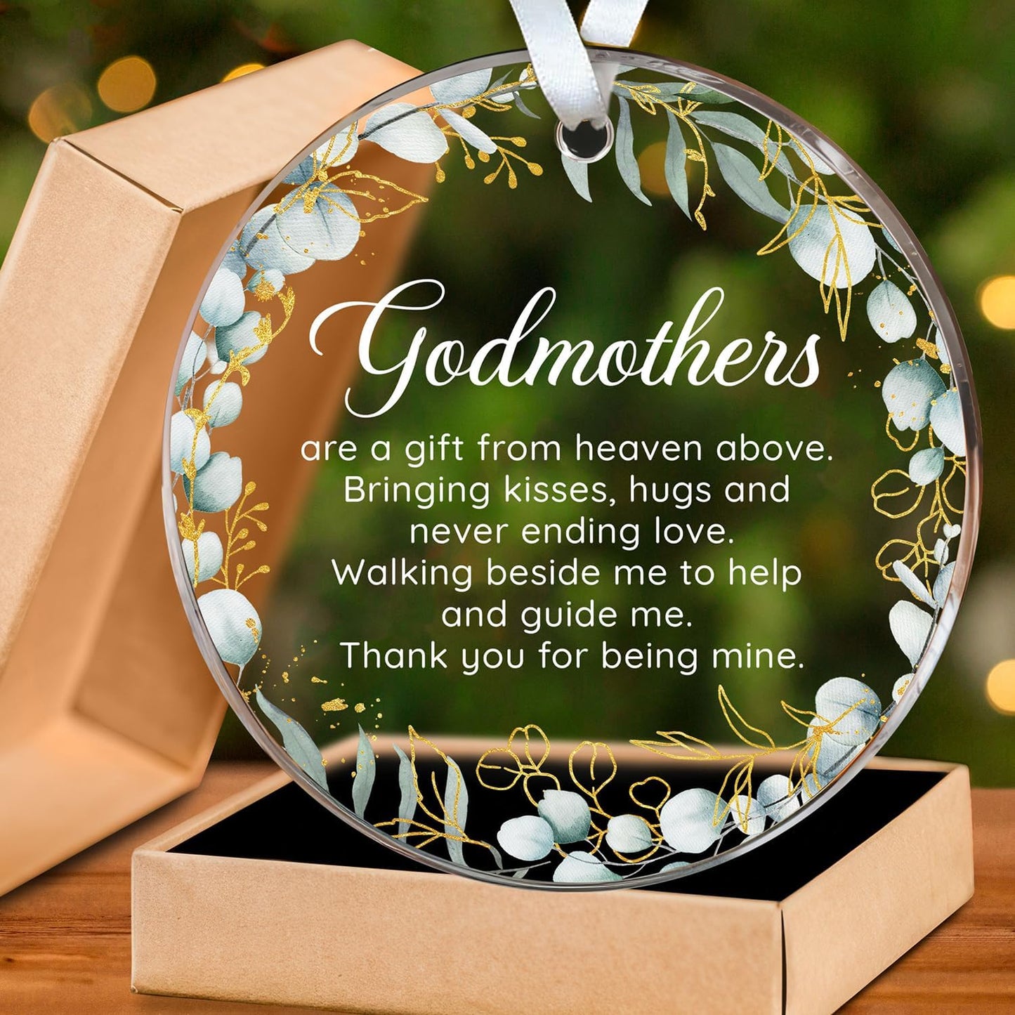 HEXMOZ Godmother Ornament - Godmother Gifts, Godparent Gifts from Godchild, Catholic Ornament, Present from Godchild - Acrylic Christmas Ornaments 2025