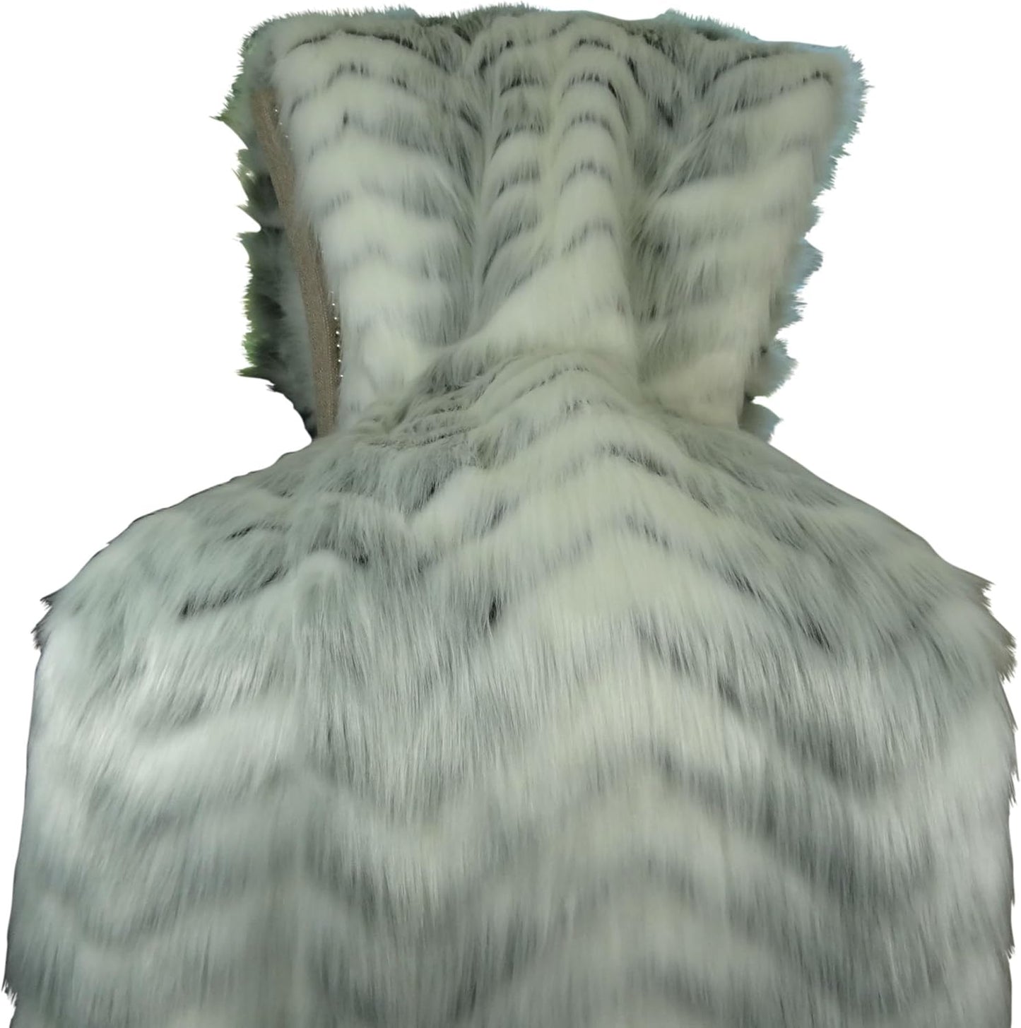 White Fox Faux Fur Throw Blanket & Bedspread - True White Gray - Luxury Soft Faux Fur, Handmade in USA, 16483