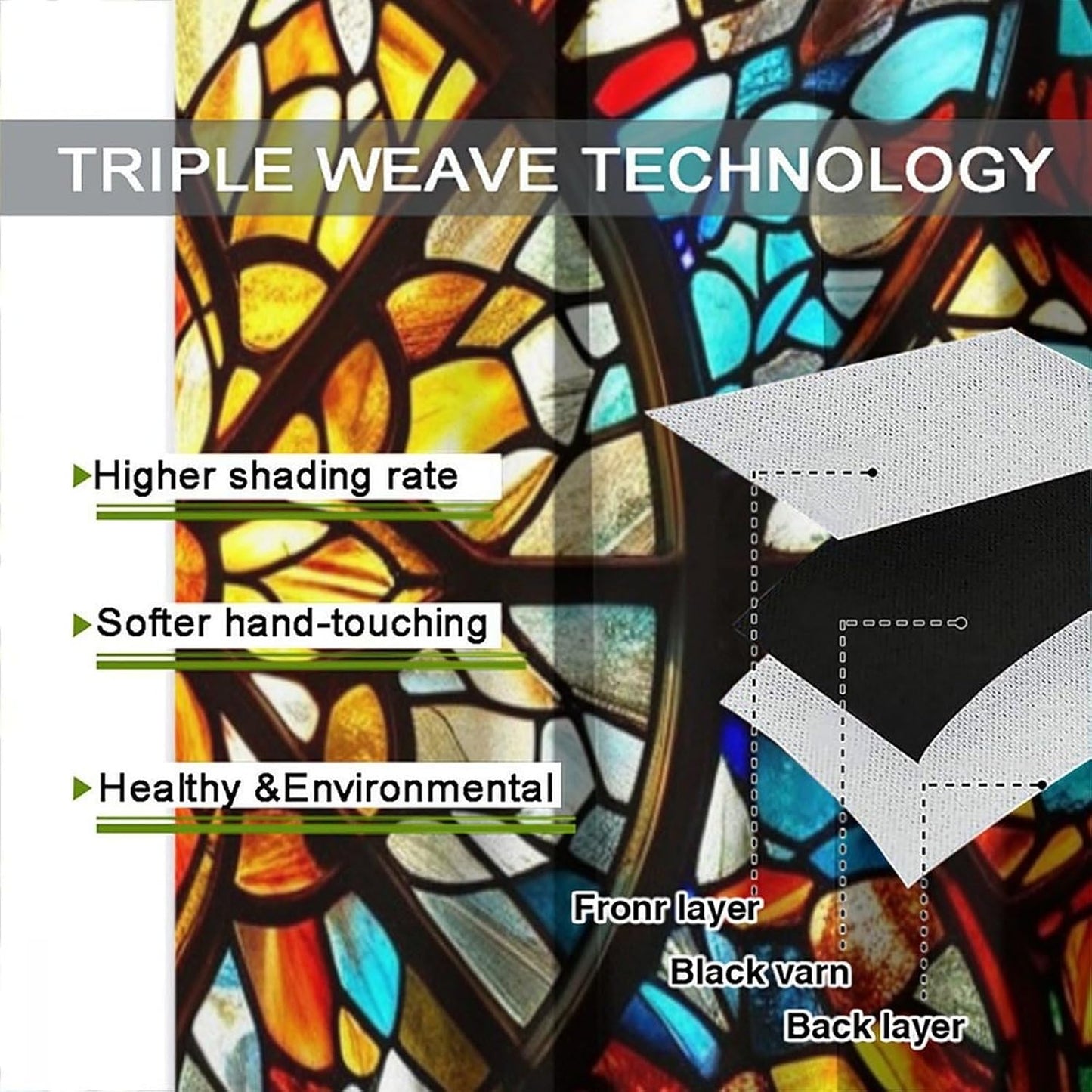 Stained Glass Curtains,Retro Mid Century Abstract Colorful Geometric Prints Home Decor Drapes for Bedroom Living Room Kitchen Window Treatment 2 Panels Set Total Size 55" W X 63" L Inch