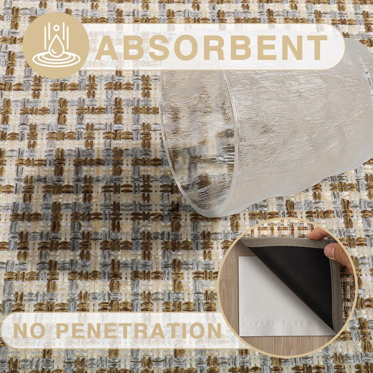 LEKEEPGO Door Mat Indoor Entrance 17"x29", Absorbent Indoor Door Mat, Non Slip Rubber Backing Inside Door Mats, Washable Floor Mat, Low-Profile Doormat for Front Door, Entryway, Entrance, Grey