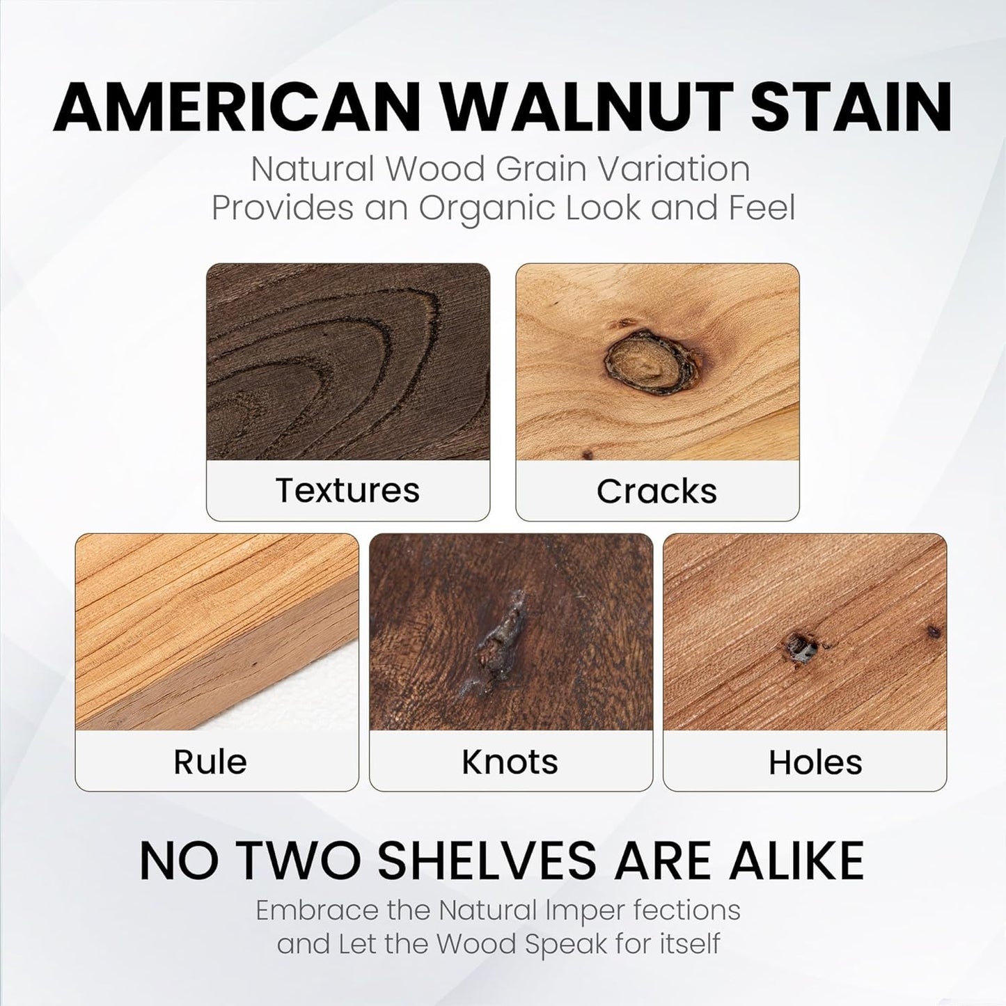 Floating Shelves for Wall, 32"W x 9.3"D x 1.5"H Rustic Solid Elm Wood Wall Shelves, Set of 2 with Invisible Heavy-Duty Metal Bracket, Deep Floating Shelf for Living Room Kitchen, Natural