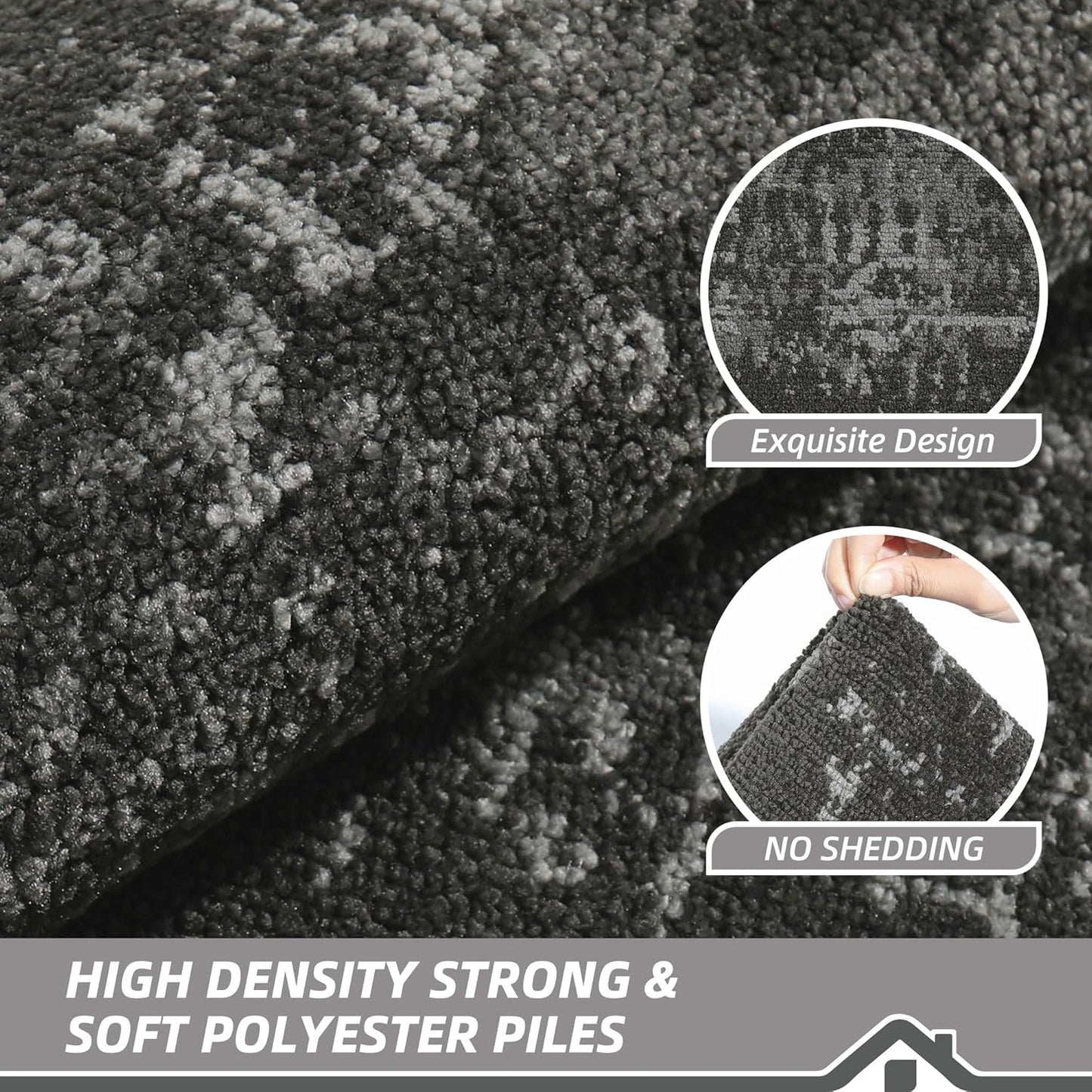 BEQHAUSE Dirt Trapper Door Mat 20"x32" Non-Slip Door Mats Washable Entryway Rugs Stain Resistant Doormat Absorbent Welcome Floor Mat for Front Back Door, Muddy Wet Shoes & Paws,Dark Grey