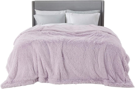 Bedsure GentleSoft Fluffy Lavender Purple King Size Blanket for Bed, Thick Soft Sherpa Faux Fur Fleece Bedding Fuzzy Plush Winter Warm Large King Blanket, Cozy Purple Gifts for Men Women, 108x90