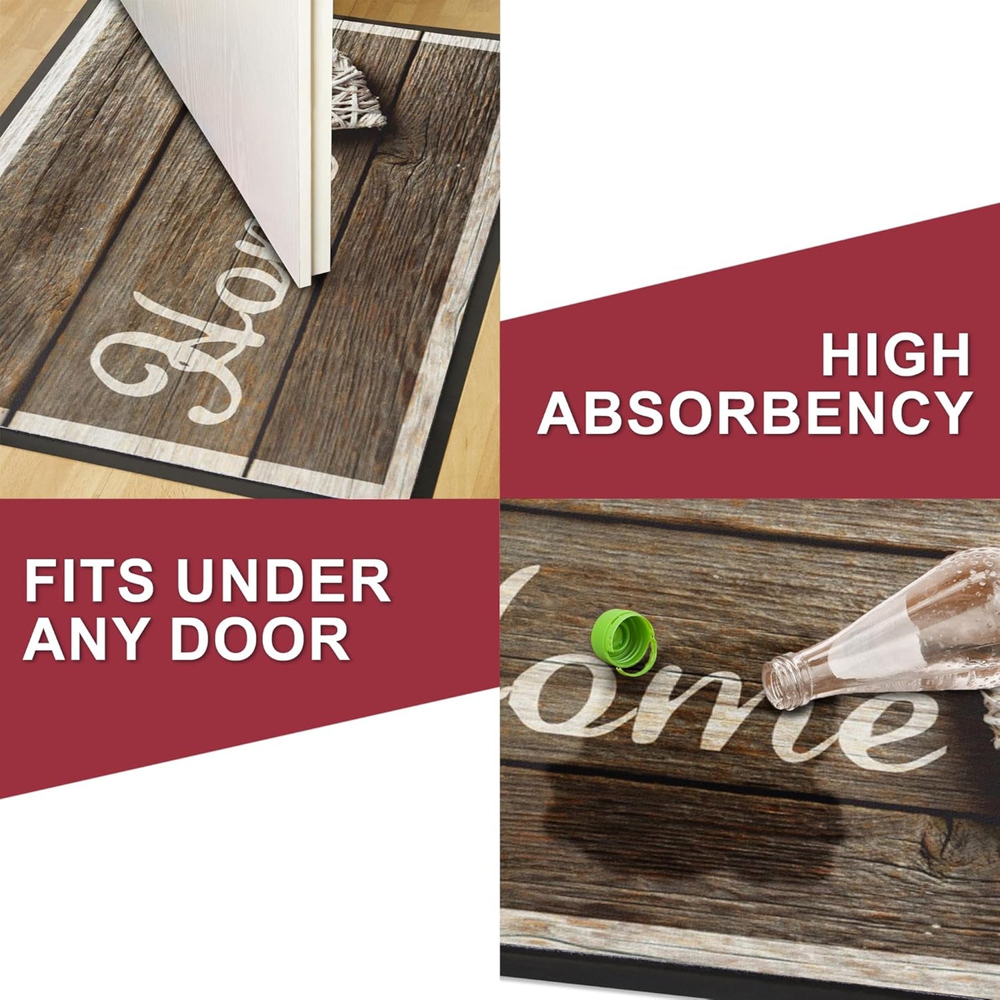 Floor Mat - for Indoor and Outdoor Use - Doormat - Non-Slip - Front Door Shoe Scraper - Size: 17x29