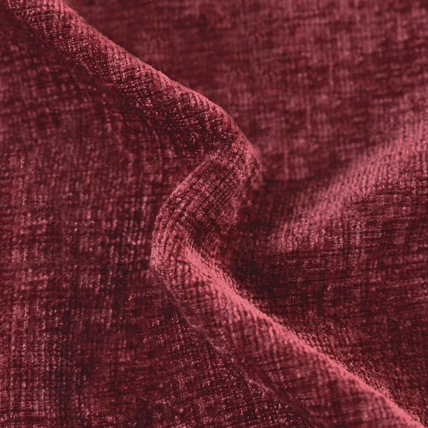 CaliTime Throw Pillow Covers Decorative 26 X 26 Inches Pack of 2 Cozy Chenille Cushion Cases for Couch Sofa Bed Living Room Home Burgundy