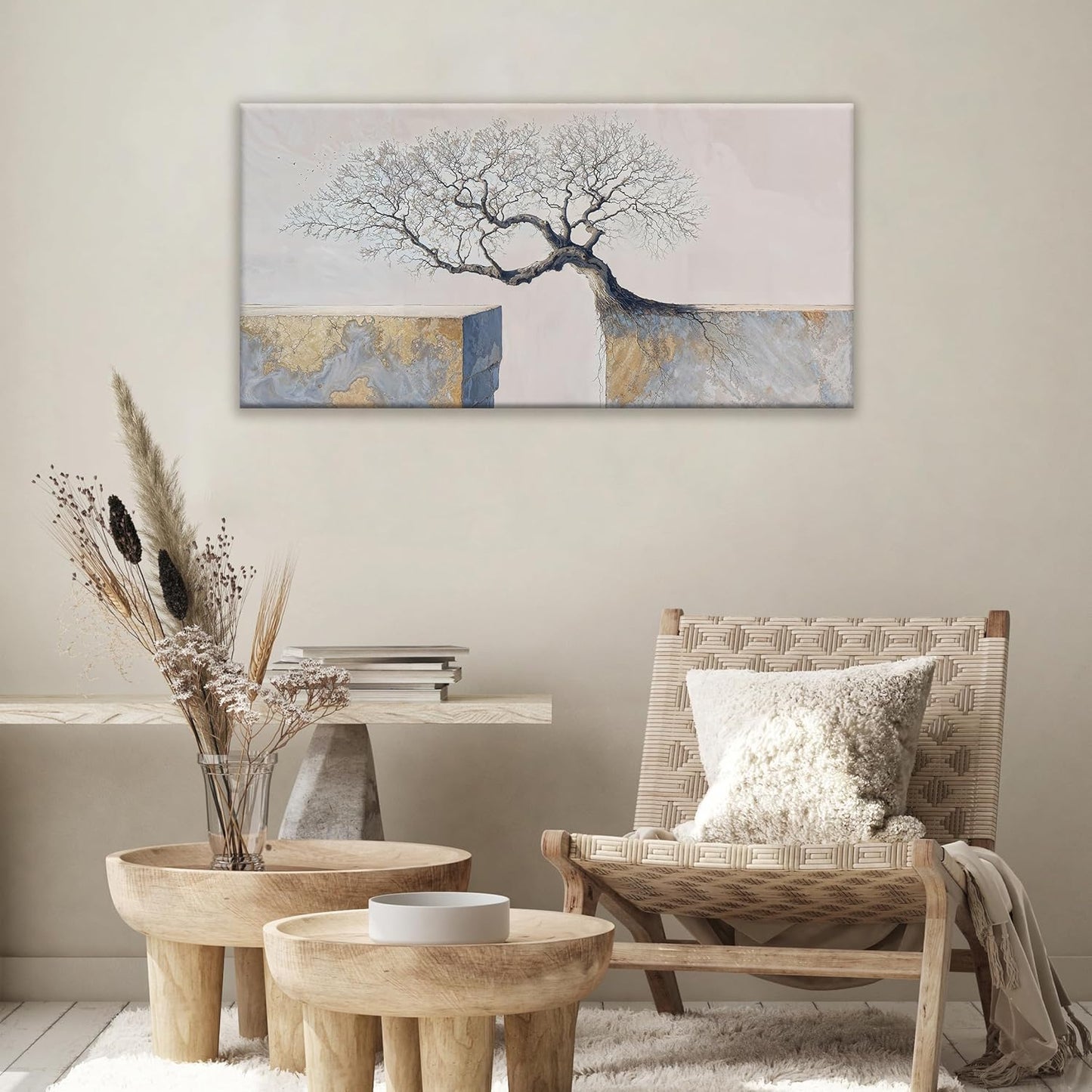 Suconvng Modern Canvas Wall Art Decor Print Paintings Tree Of Life Landscape Painting Motivational Wall Decor Prints Picture For Bedroom Office Home Kitchen Artwork Ready To Hang 20" × 40"