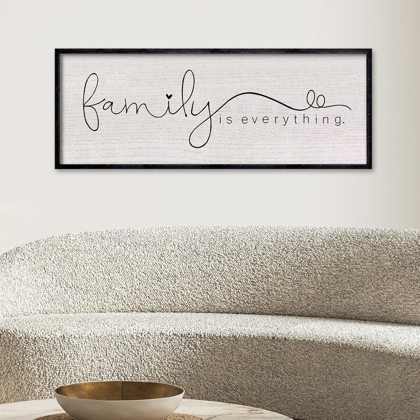 LuZhiQiang Family is Everything Sign Wall Decor 40"x15" Warm Home Sign Wall Art for Entryway Large Hanging Wood Framed (Black)