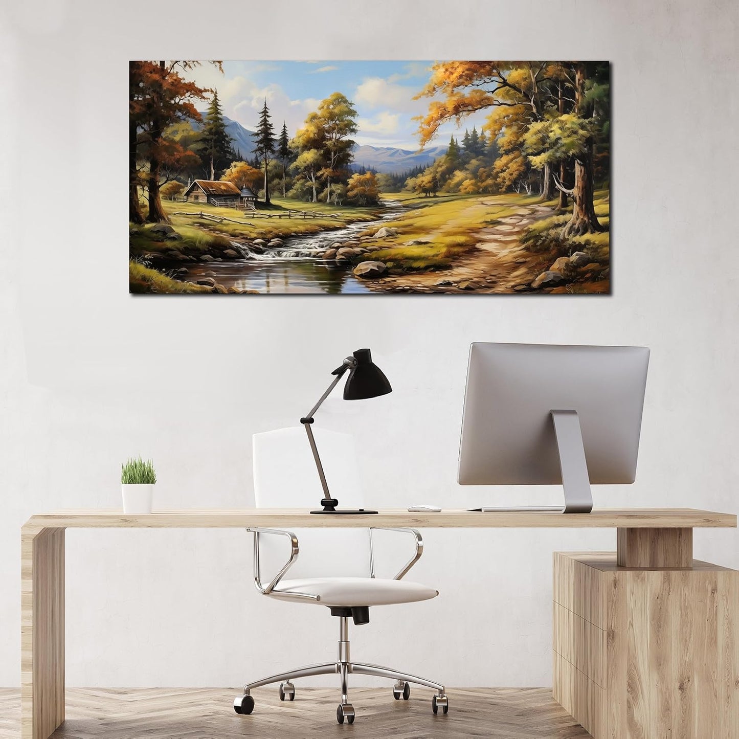 Natural Landscape Pictures for Living Room Wall Decoration,Large Farmhouse Wall Decor Office Canvas Wall Art 29 x 59 Inch