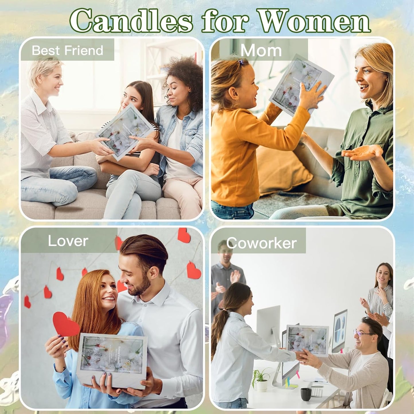 Candles Gifts for Women, 12 Pack Candles for Home Scented, 30 Oz Soy Wax Candle Gifts Sets, 240H Burning Candle for Scented, Ideal for Birthday, Valentine's Day, Mother's Day