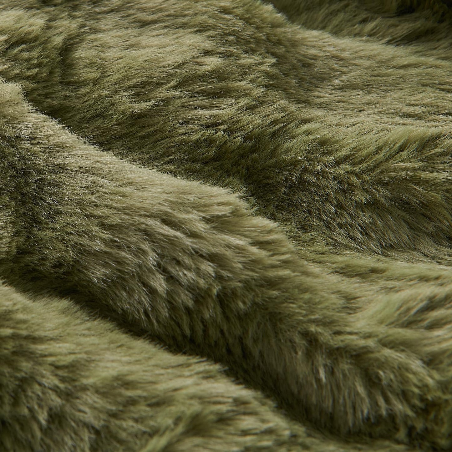 Lotus Karen Faux Fur Throw Blanket Dark Green - 800 GSM Bubble Rabbit Fluff Blanket for Couch Bed Sofa,Softest Fluffy Fuzzy Cozy Blanket,Thick Furry Plush Shaggy Warm Blankets for Women,90x90 Inches