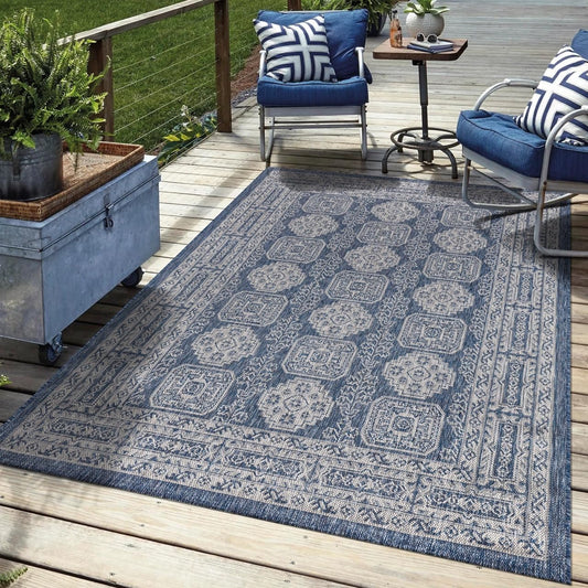 Keen Home Design Terrace Outdoor Area Rug - 6x9 Washable Indoor/Outdoor Rug for Patio, Kitchen, Balcony, Beach, Garden, Deck and Porch, Size: 6'x8'10"