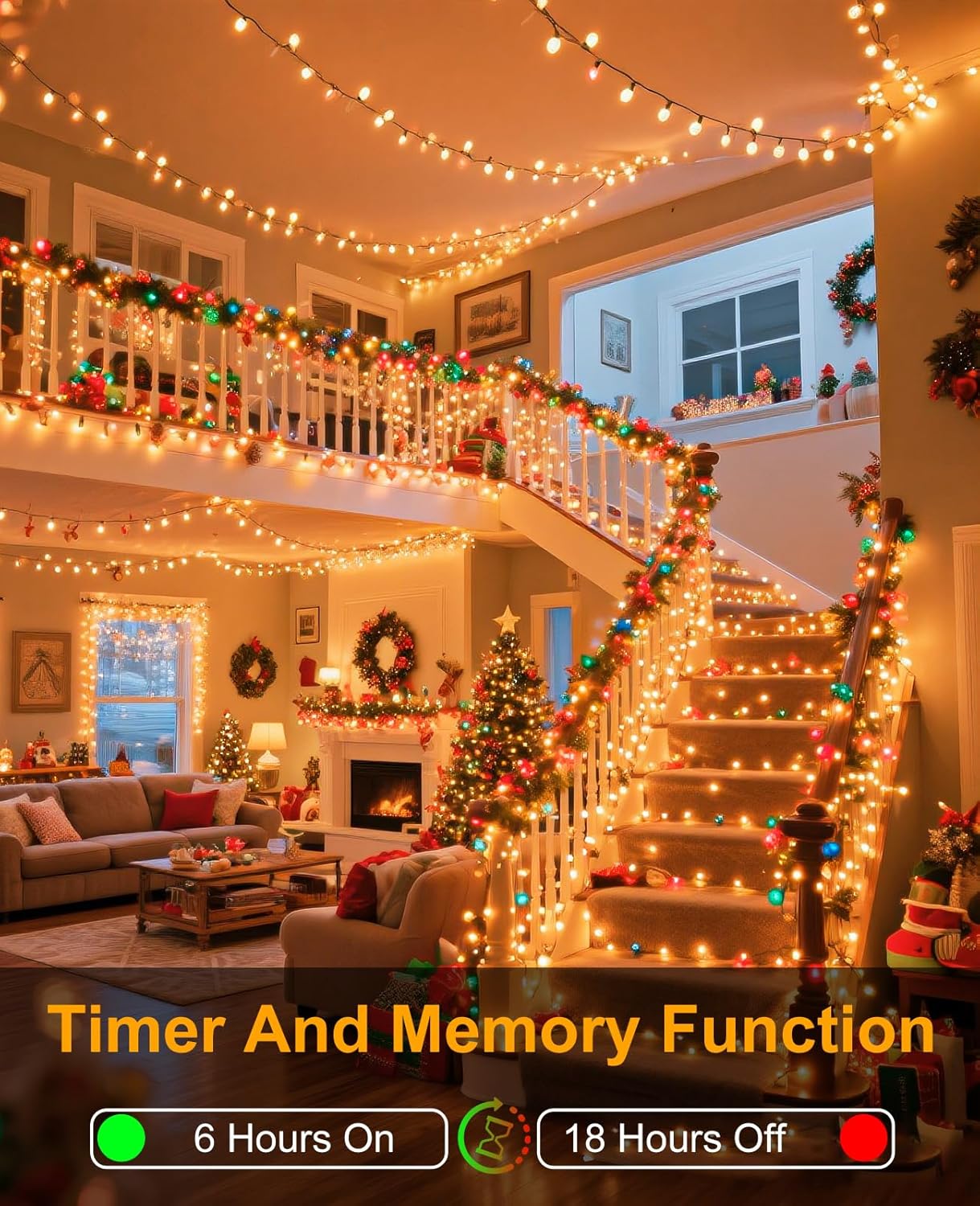 Warm White Christmas Lights Outdoor, 157FT 480 LED Christmas Tree Lights Waterproof, 8 Modes Plug in Fairy String Light for Indoor Party Xmas Tree Wedding Garden Patio Porch Decorations