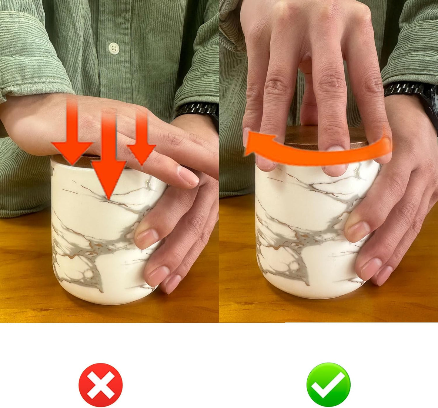 White Ceramic Canister Set with Wooden Lid, 3-Piece Food Storage Jars for Kitchen Counter, Storage Container for Sugar, Coffee, Tea, Spice