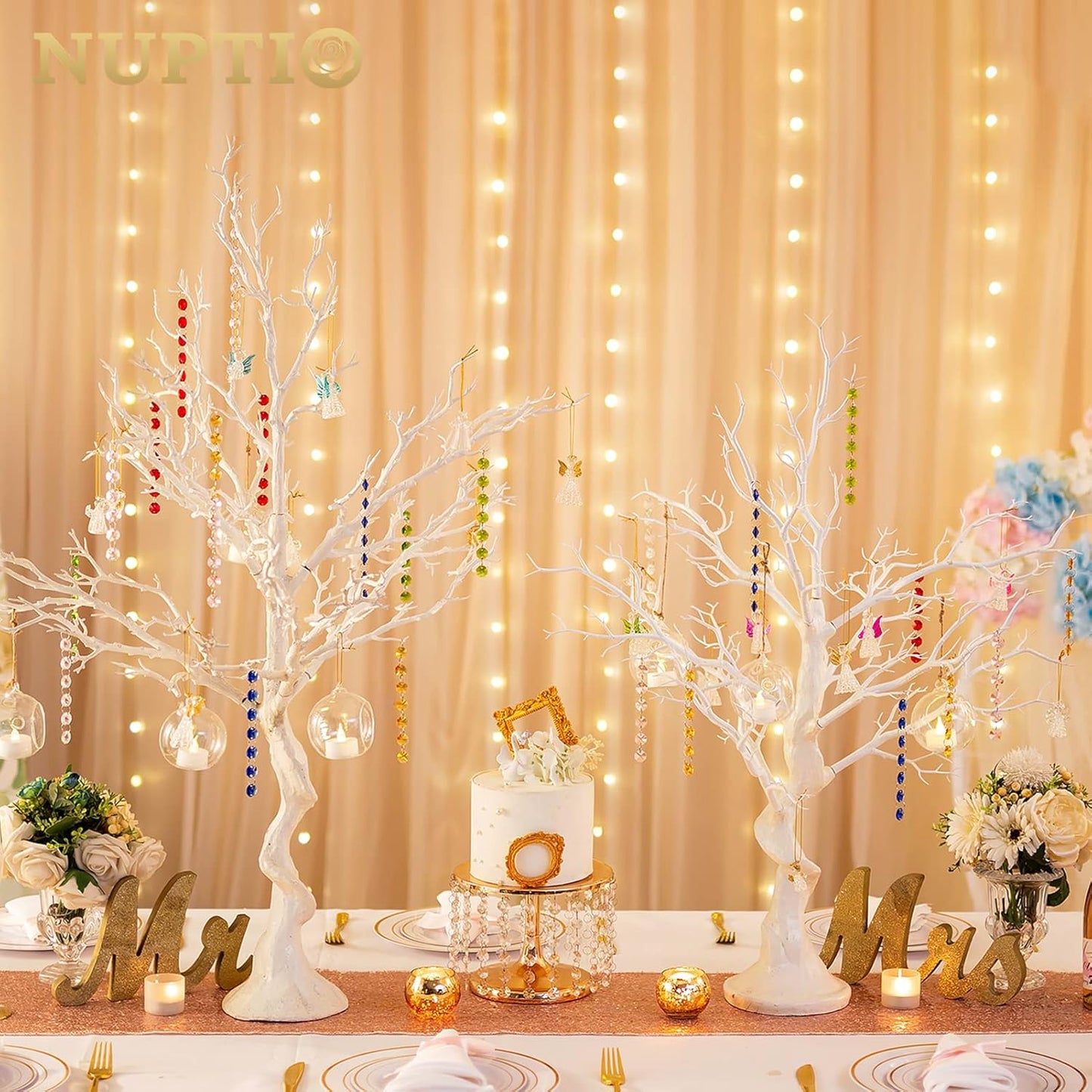 NUPTIO White Christmas Tree Branch Artificial 31.5 inch Tall Manzanita Tree Halloween Centerpiece Wedding Centerpieces for Tables, Decorative Ornament Display Tree for Decoration Weddings (1 Pc)