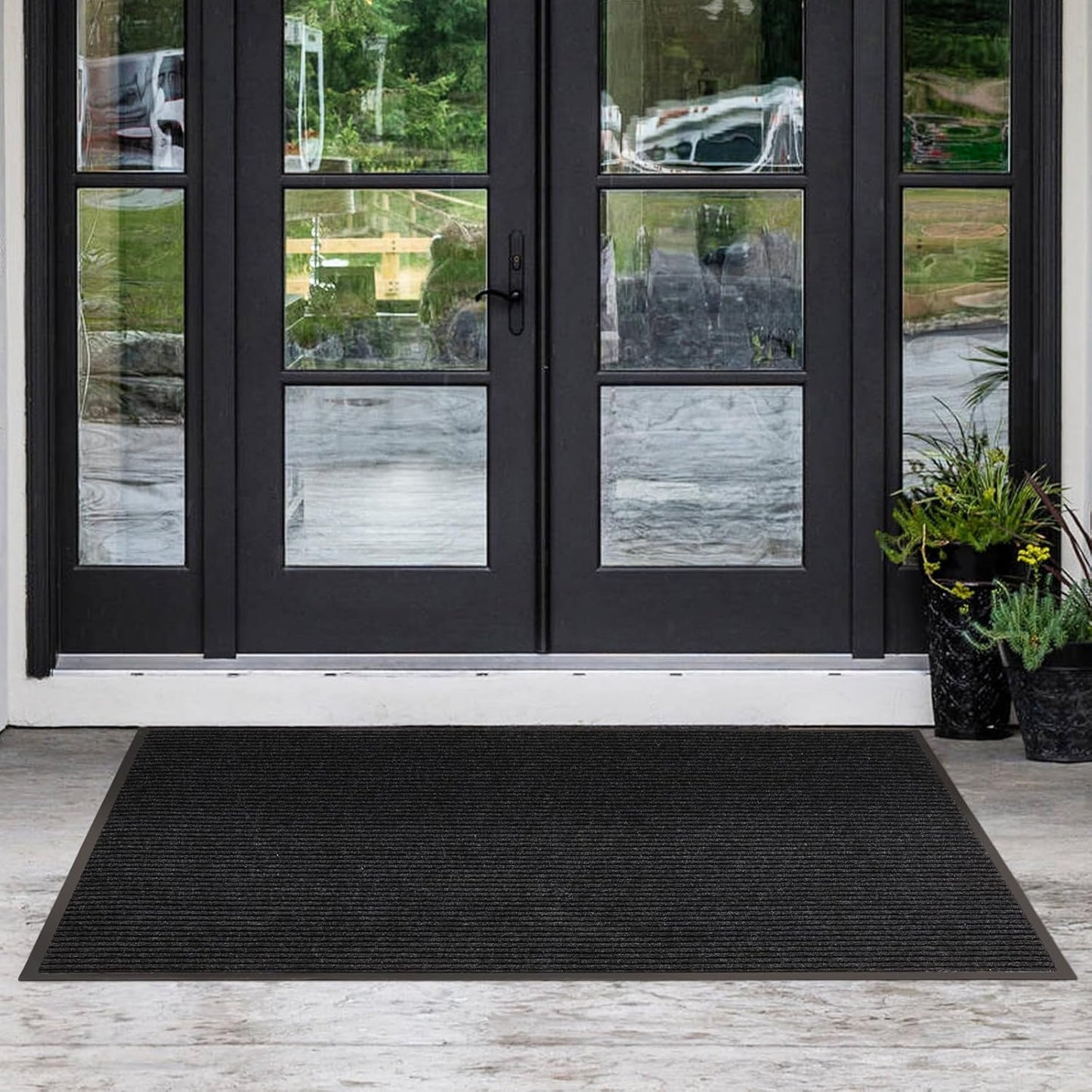 Large Front Door Mat, 72" x 36" Durable Front Doormat, Heavy Duty Large Welcome Door Matt for Home Entrance, No Slip Rubber Low Profile Door Mats for High Traffic Area