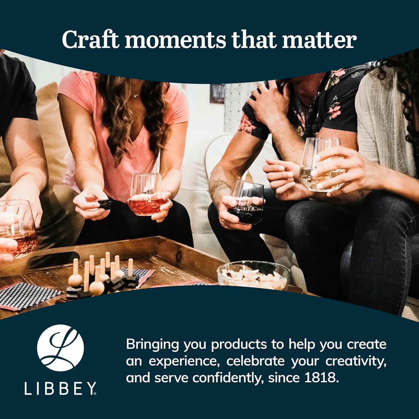 Libbey Stemless Red Wine Glasses, 16.75 Oz Classy, Wide Bowl Stemless Wine Glasses Set of 8, Chip Resistant Glasses Drinking Set for Get-Togethers