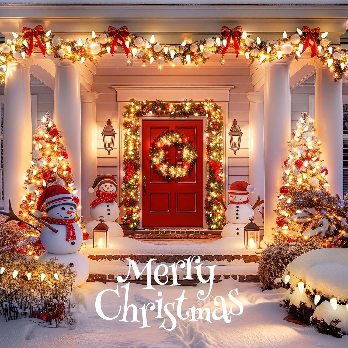 Brightown C9 LED Christmas String Lights, 33ft 50 LED Waterproof Strawberry String Lights, Plug-in Extendable Green Wire Lights String for Outdoor Indoor Patio Party Decoration, (Warm White)