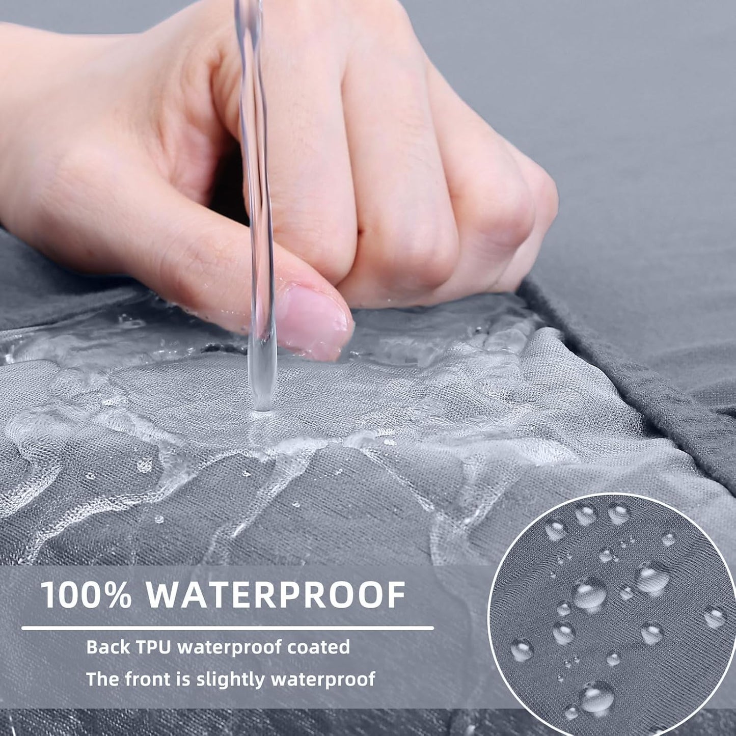 hyha Waterproof Couch Cushion Covers, Stretch Sofa Couch Seat Slipcover for Dog Washable, Non-Slip Waterproof Outdoor Cushion Covers for Patio Furniture Replacement (2 Pieces, Grey)