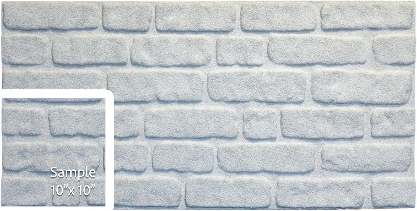 Dundee Deco 3D Wall Panels Faux Brick - Cladding White Stone Look Wall Paneling, Styrofoam, Sample, Size 10 x 10 in.