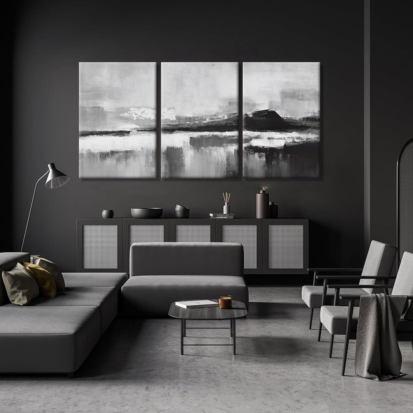 Abstract Wall Art Home Wall Decor Wall Art Prints Black and White Wall Art Modern paintings Wall Decorations for Living Room Wall Bedroom Kitchen Office 24"x 36"x 3pcs