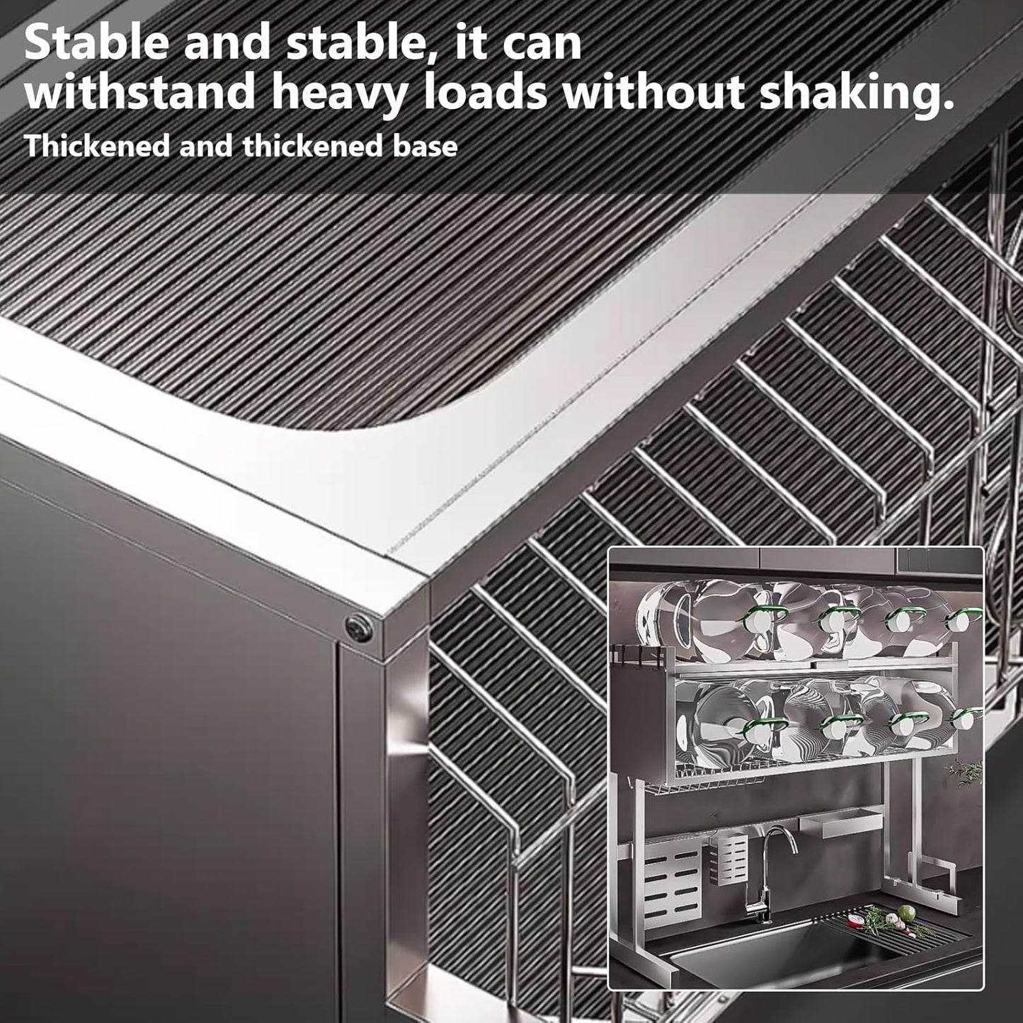 Home Furnishing Dish Rack Over Sink Stainless Steel Over The Sink Dish Drainer Drying Rack Space Kitchen Sink Rack Multifunctional countertop Dish Storage Rack Sink(White,95cm/37.4in)