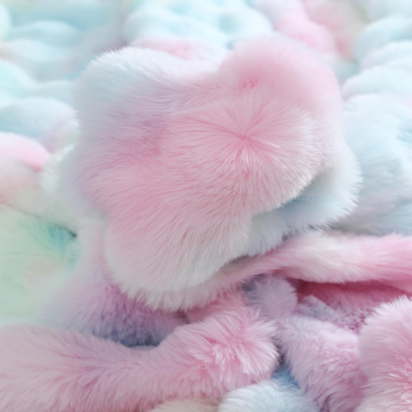 UKELER Colorful Plush Furry Throw Blanket 50''x60'', Super Soft Cozy Warm Blanket for Bed, Couch, Sofa, Office, Camping Shaggy Faux Fur Blanket Gift for Girls, Women