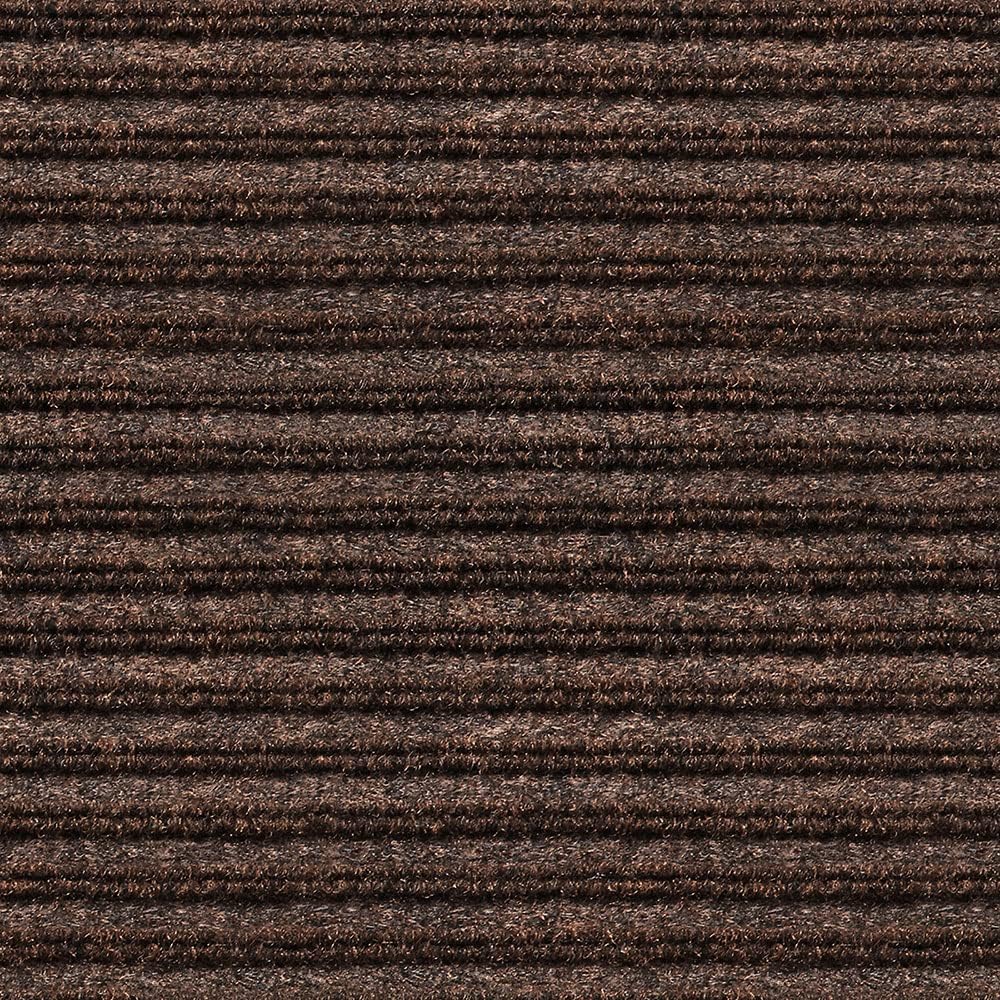 House, Home and More Indoor Outdoor Double-Ribbed Carpet Runner with Skid-Resistant Rubber Backing - Bittersweet Brown - 4 Feet x 10 Feet