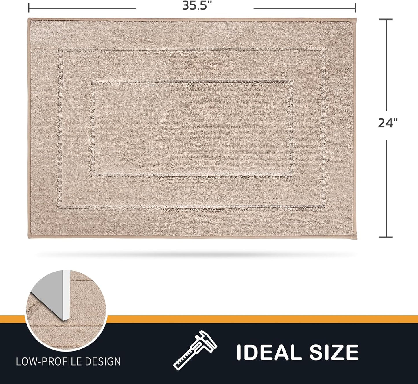 PURRUGS Dirt Trapping Door Mat 24" x 35.5", Non-Slip/Skid Machine Washable Entryway Rug, Dog Doormat, Super Absorbent Welcome Mat for Muddy Wet Shoes and Paws, Beige