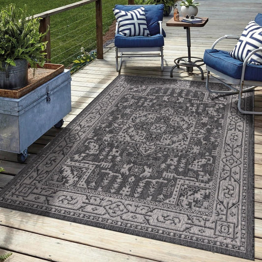 Keen Home Design Terrace Outdoor Area Rug - 6x9 Washable Indoor/Outdoor Rug for Patio, Kitchen, Balcony, Beach, Garden, Deck and Porch, Size: 6'x8'10"