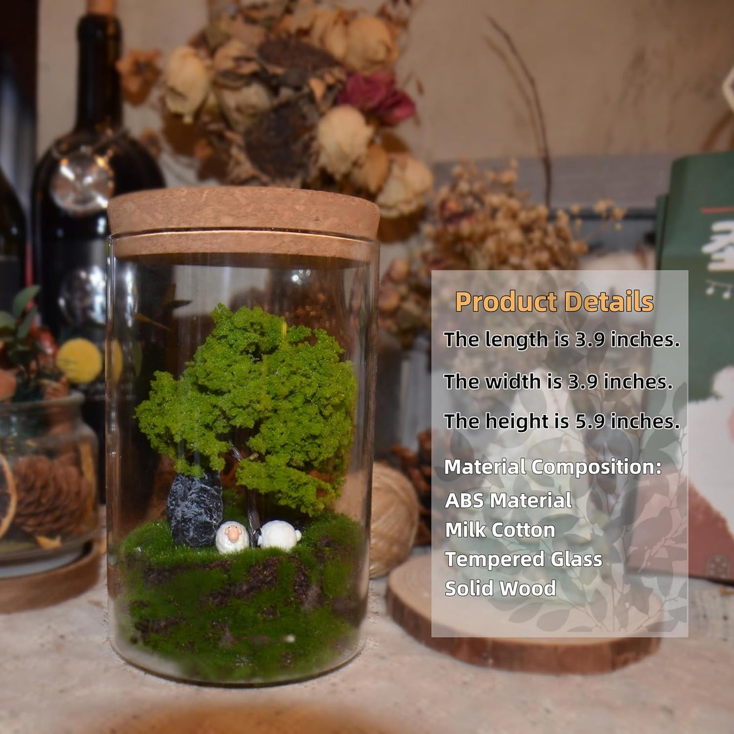 Oakwell Eternal Nature Desktop Ornament, a Miniature Scene Model with LED Light, a Gift for Yourself and Friends, Suitable for Decorating Scenes Such as Office Desks, Closets, Bedrooms, etc.