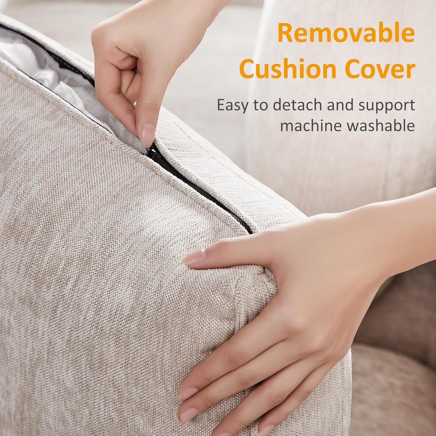 Modular Sectional Sofa, Convertible Sofa Couch Modular Sofa with Ottoman, Sectional Sofas for Living Room Small Apartments