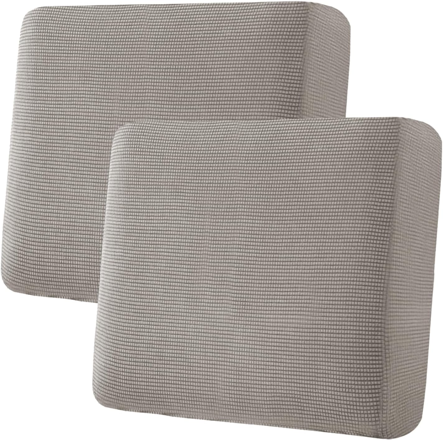H.VERSAILTEX Super Stretch Individual Seat Sofa Covers Couch Slipcover Sets Thick Jacquard Textured Twill Fabric (2 Piece Large Sofa Cushion Covers, Taupe)