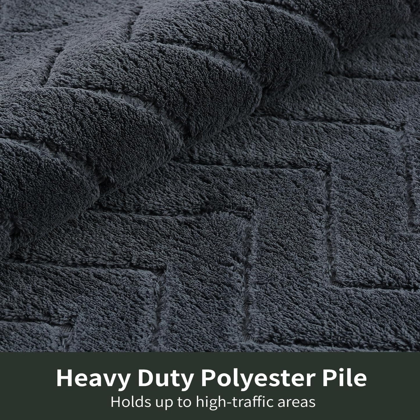 Stiio Dirt Trapper Door Mat 32x47 Inches, Front Doormat Indoor Outdoor Entrance Low Pile, All-Season, All-Weather Absorbent Entry Rug, Washable Non Slip Rug for Entryway, Dark Grey