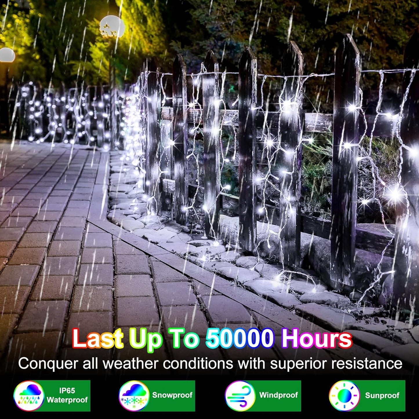 1620 LED Christma Lights with 360 Drops, 164ft Outdoor Hanging lights with 8 Modes & Timer Memory, Outsite Waterproof Curtain String Lights for Front House Fence Tree Holiday Decorations (Cool White)
