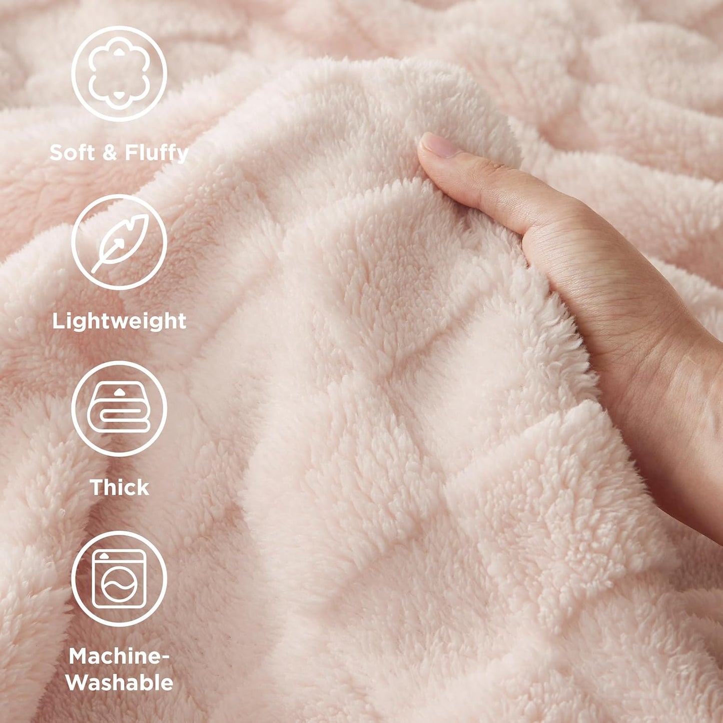 Bedsure GentleSoft Light Pink Throw Blanket for Couch - Super Soft Cozy Blankets Gifts for Women Men Girls, Cute Small Fleece Throws for Bedroom Home Decor, 50x70 Inches