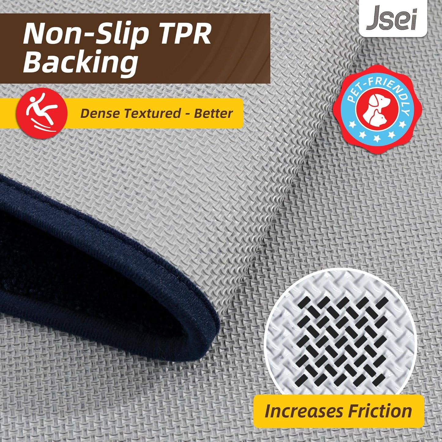 JSEI Entryway Rugs Doormat 24"x36", Non-Slip Dirt Trapper Door Mats Indoor, Washable Absorbent and Stain Resist Welcome Floor Mat for Front Door, Dog Door Mat, Muddy Wet Shoes & Paws, Navy Blue