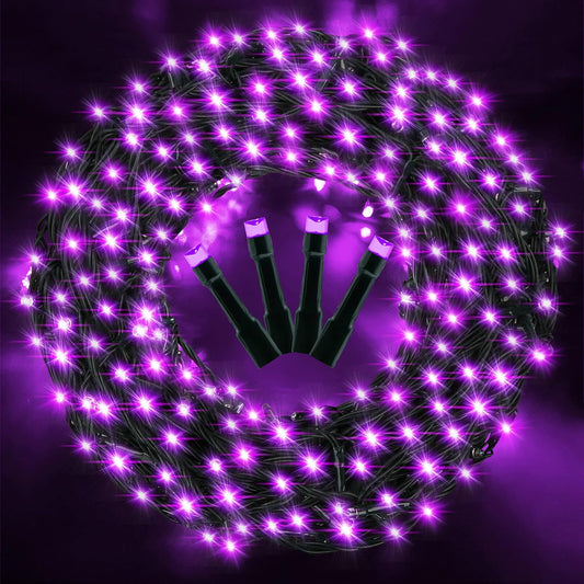 AmyHomie Purple Halloween Lights, 108Ft 300LED Halloween String Lights, 8 Modes Waterproof Fairy String Lights for Outdoor & Indoor Home Patio Garden Party Wedding Decor