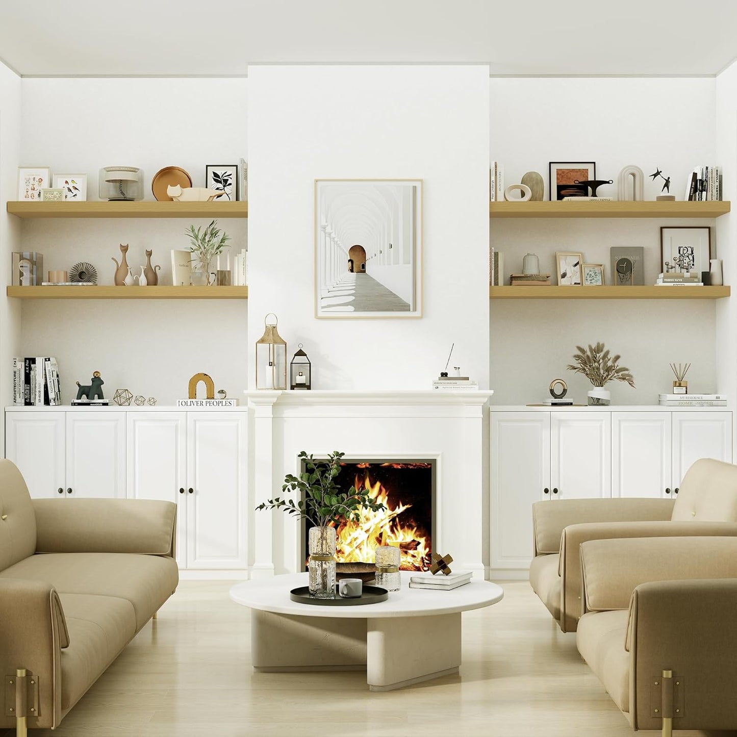 12" Deep Bathroom Floating Shelves for Wall Shelf Over Toilet Wall Mounted Farmhouse Long 55 inches Set of 1, Farmhouse Shelves with Invisible Brackets for Living Room, Kitchen, Bedroom,Oak