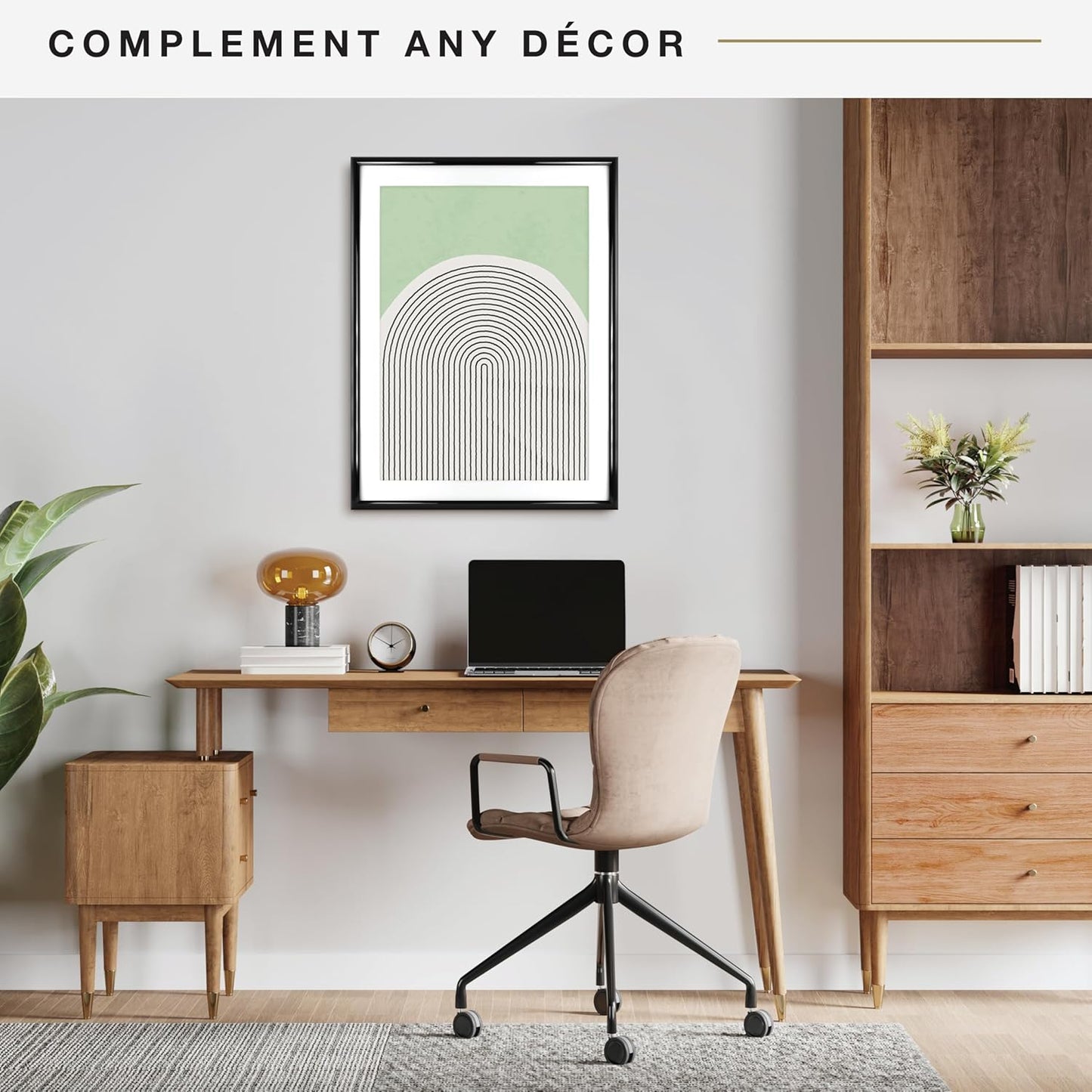 MCS Trendsetter 24x32 Matted Poster Frame with 20x28 Picture Display, Black Vertical & Horizontal Wall Hanging Large Picture Frame for Photos & Posters (1-Pack)