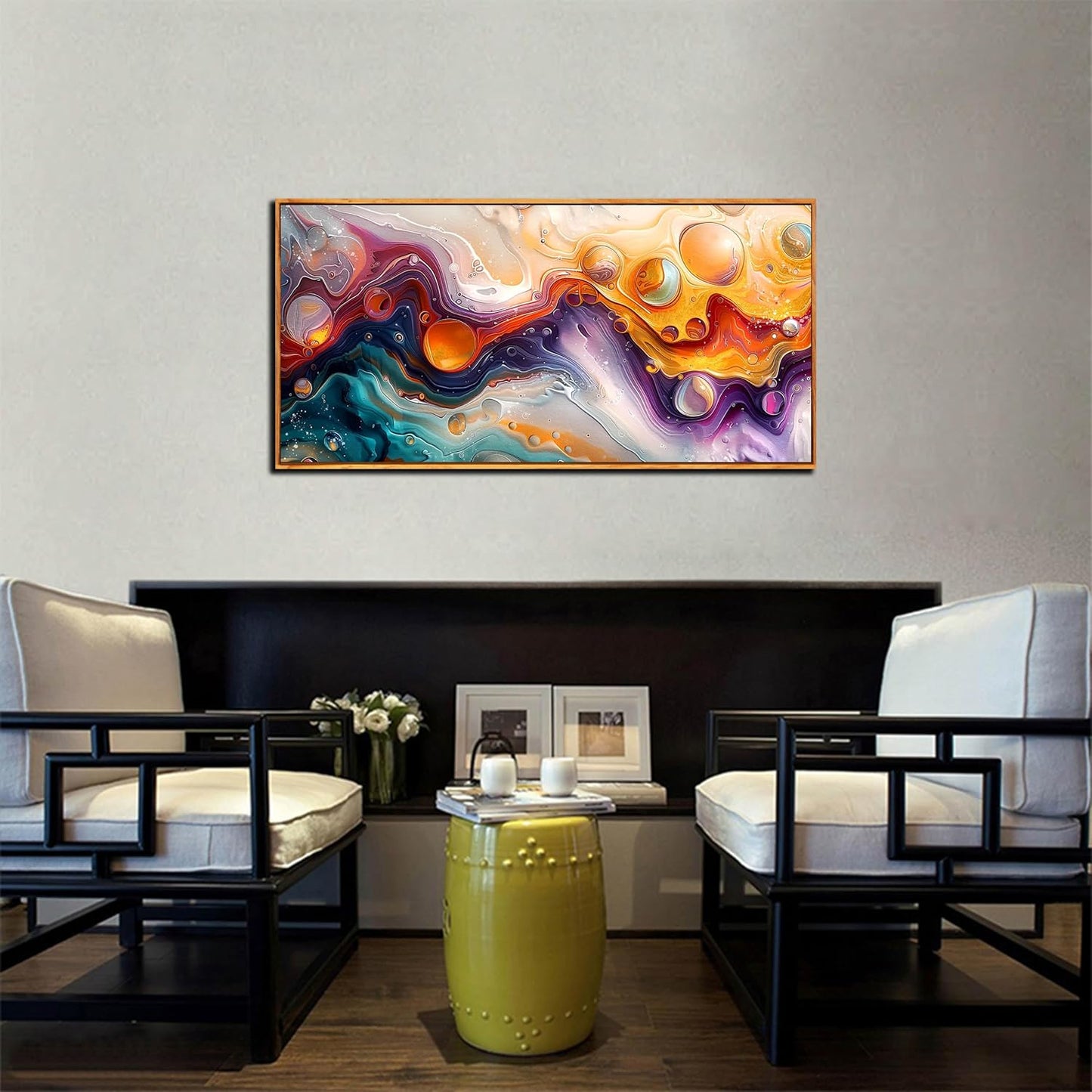 ZHAOSHOP Abstract Colorful Canvas Wall Art for Living Room - Modern Picture Wall Art for Office - Frames Wall Art for Bedroom Size 20" x 40"