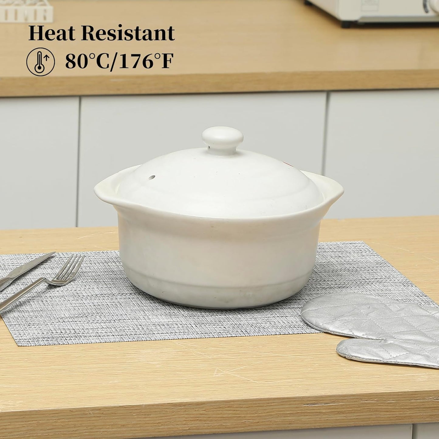 Leetaltree Linen Grey Placemats Set of 12 - Heat Resistant Non-Slip Place mats for Dining Table, Washable Durable PVC Vinyl Woven Table Mats（Linen Grey, 12）