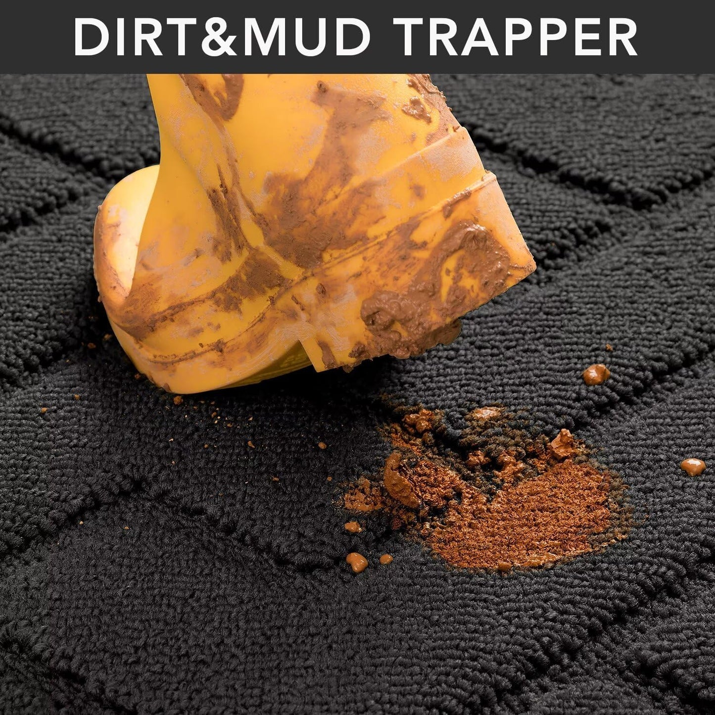 hicorfe Indoor Doormat,Front Back Door Mat Rubber Backing Non Slip Door Mats 20"x59" Absorbent Resist Dirt Entrance Doormat Inside Floor Mats Entryway Washable Low-Profile for Patio,Garden(Charcoal)