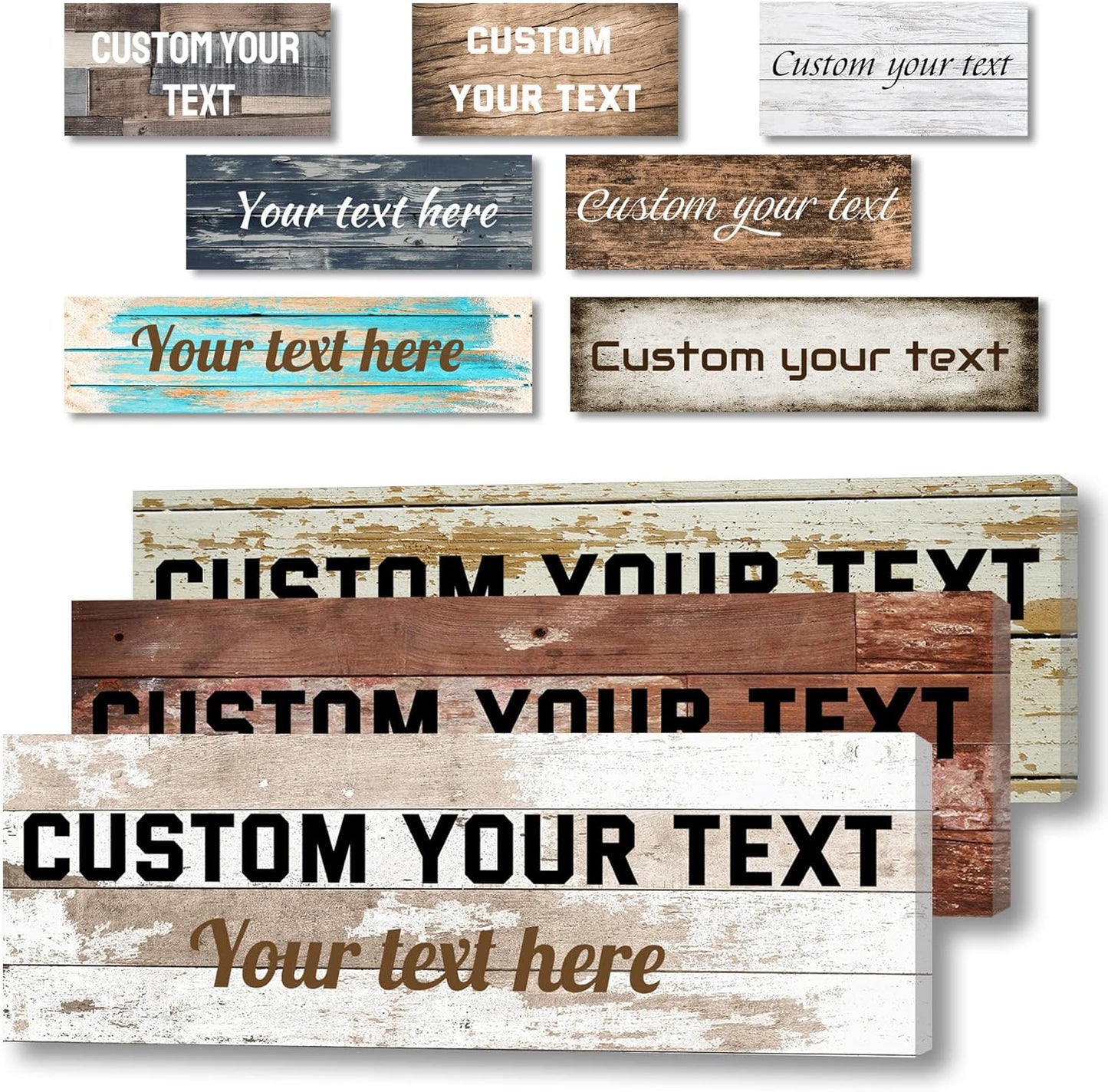 LZIMU Custom Signs for Wall Personalized Canvas Prints Sign with Your Text Customized Family Sign Wall Art for Rustic Farmhouse Home Decor (5"x10")