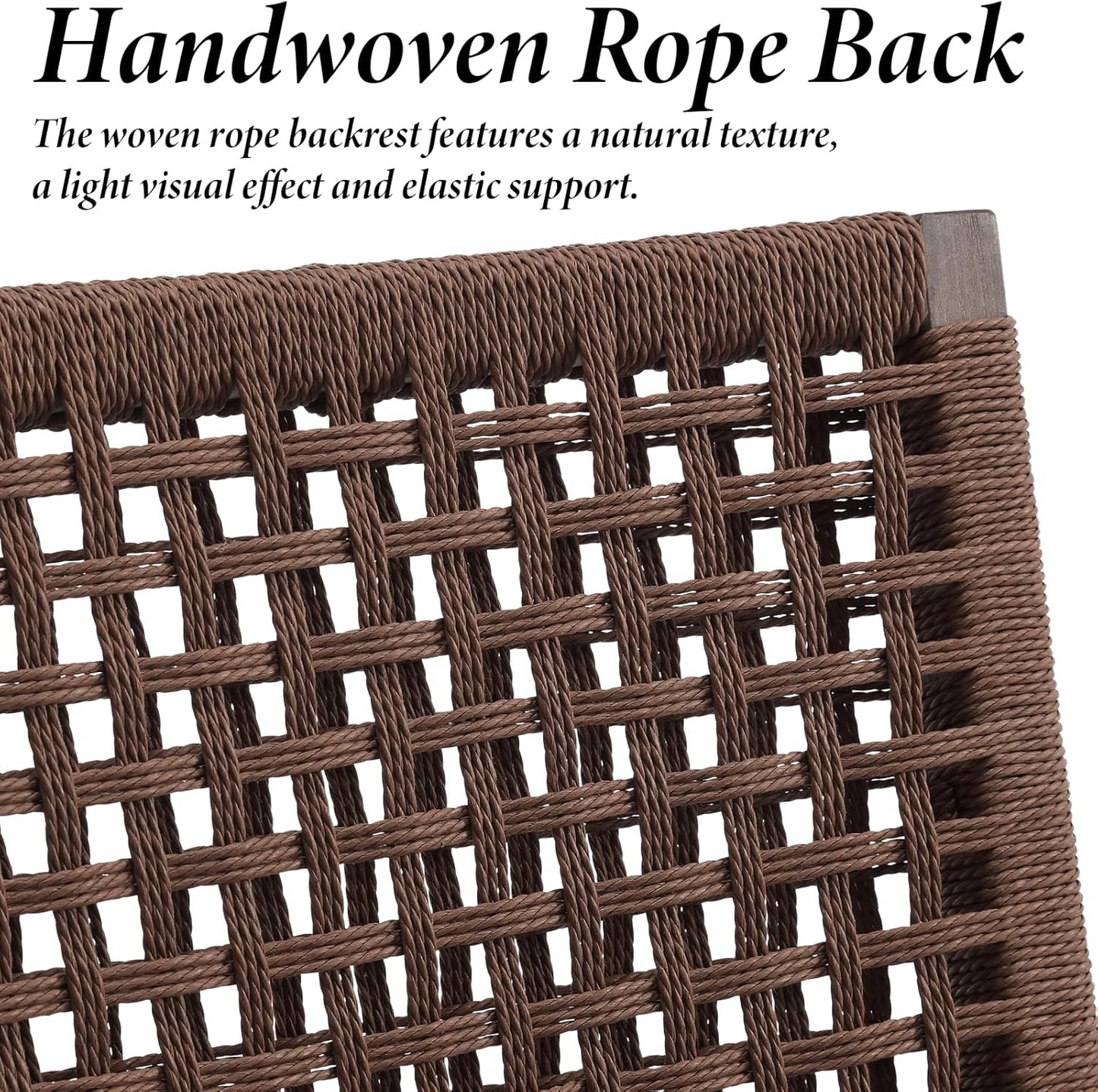 Kmax Farmhouse Dining Chairs Set of 6, Rustic Kitchen Chairs with Linen Fabric Seat and Woven Back, Vintage Accent Chairs for Dining Room, Living Room, Grey