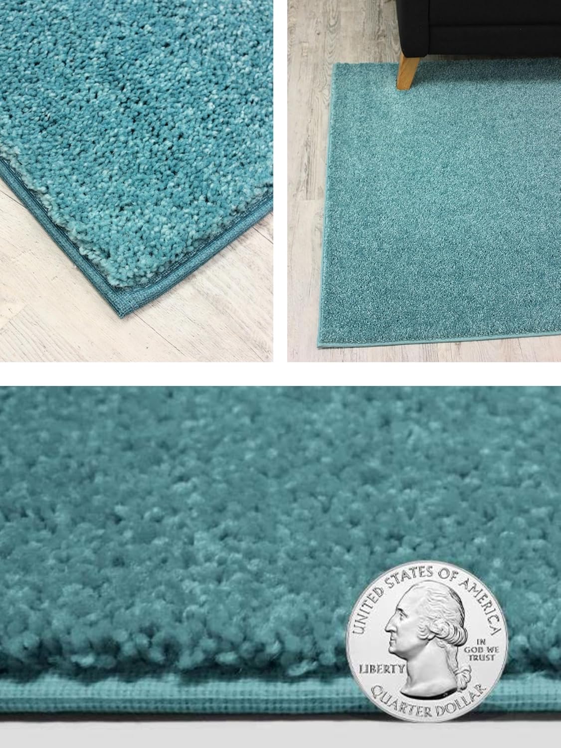 KOECKRITZ Soft and Colorful Kids Classroom Area Rugs (Passes Flammability Pill Test) Many Sizes and Bright Colors to Select from (5' x 5', Surf)