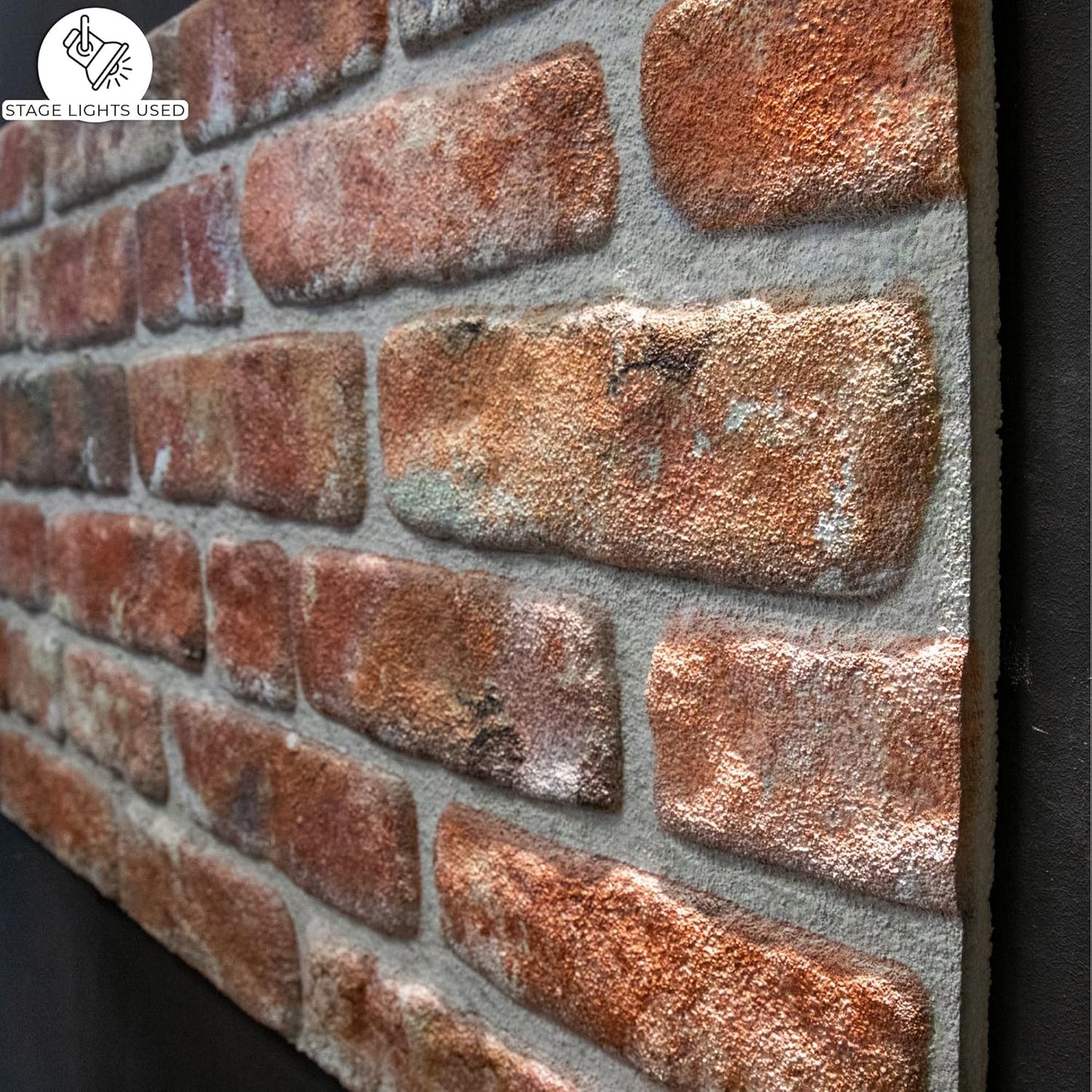 Dundee Deco 3D Wall Panels Faux Brick - Cladding, Red Brown Stone Look Wall Paneling, Styrofoam Facing for Living Room, Kitchen, Bathroom, Balcony, Bedroom, Set of 5, Covers 27 sq ft