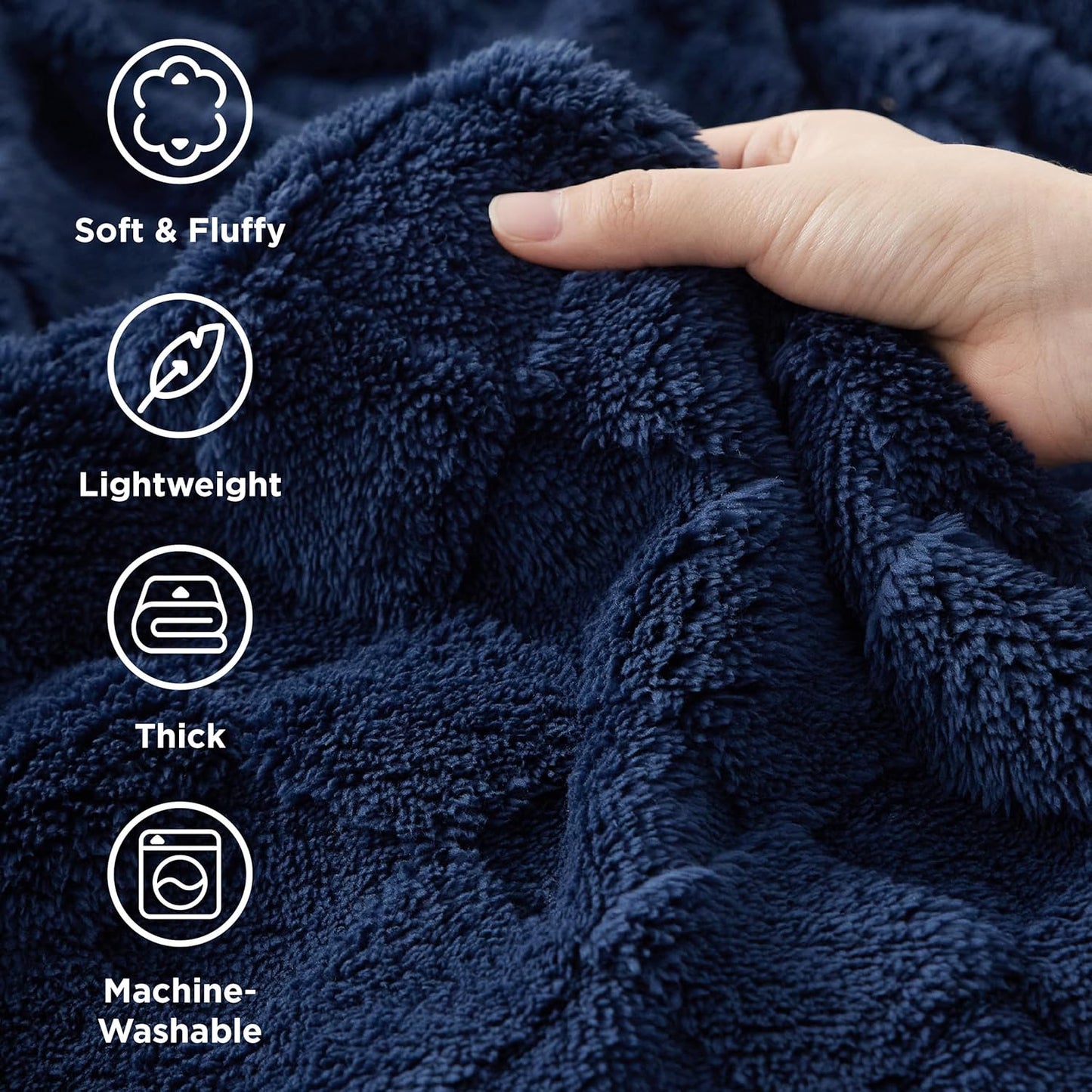 Bedsure GentleSoft Navy Blue Throw Blanket for Couch - Super Soft Cozy Blankets Gifts for Women Men Girls, Cute Small Fleece Throws for Bedroom Home Decor, 50x70 Inches