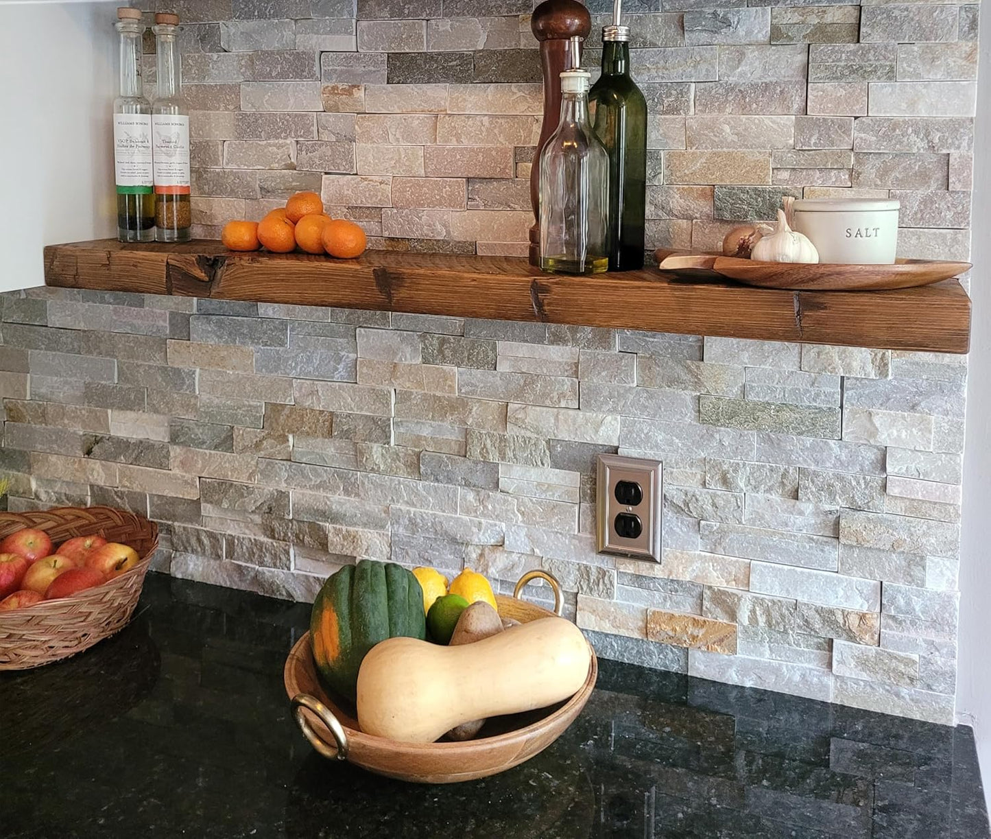 joelsantiques - 60 Inch Wooden Floating Shelves for Wall - 60x9x2 in - Made of Natural Wood - Long Heavy Duty Rustic Wall Shelves for Bedroom - Perfect for Living Room, Kitchen - Medium Brown